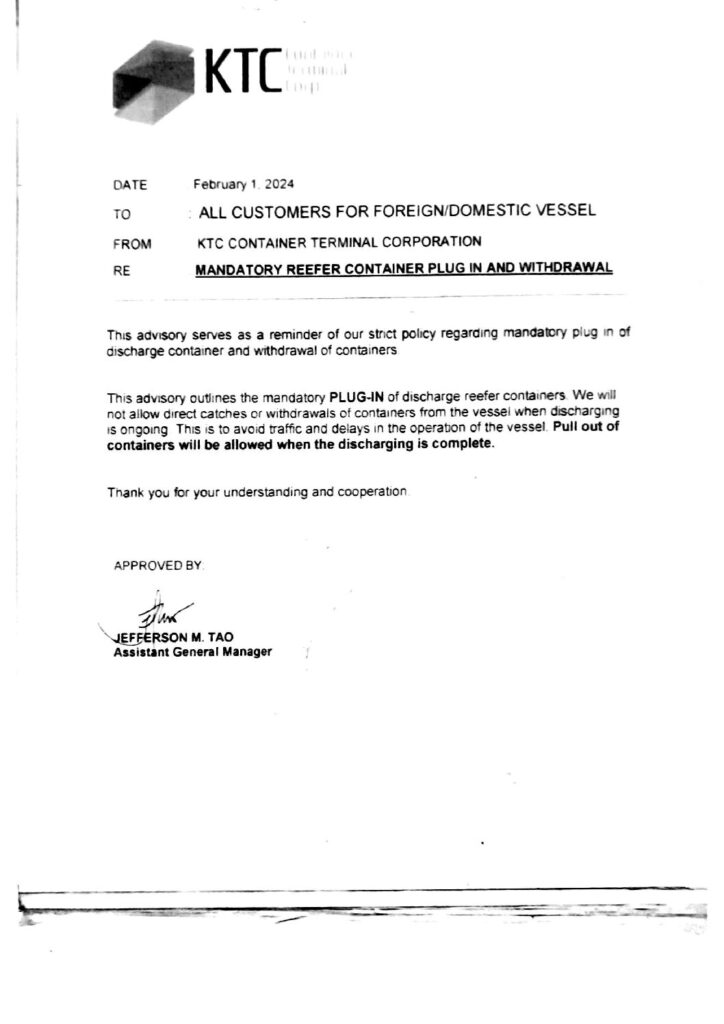 First page of the memo