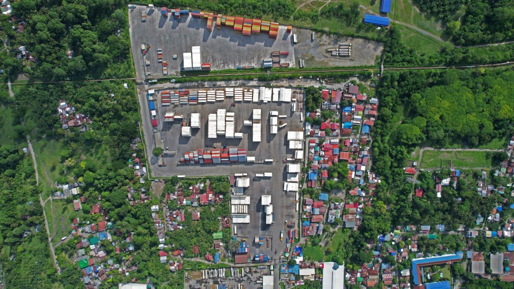 The depot from directly above